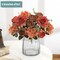 2-Pack Fall Orange Artificial Flowers – Silk Peony, Rose & Hydrangea Bouquets for Home Decor, Table Centerpieces, Autumn Floral Arrangements